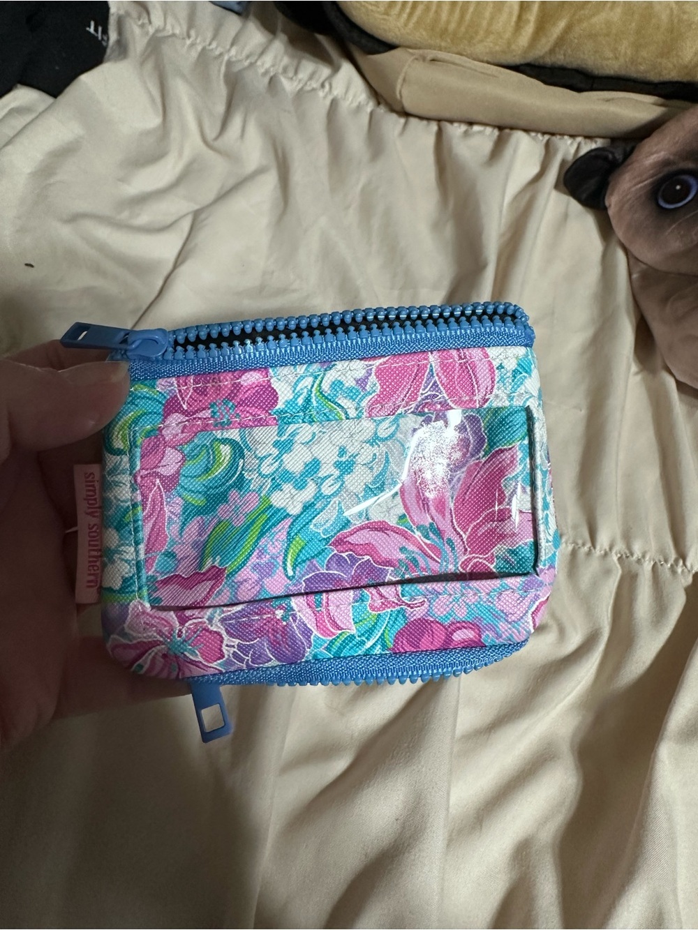 Simply Southern Floral  Zip Card Wallet keychain